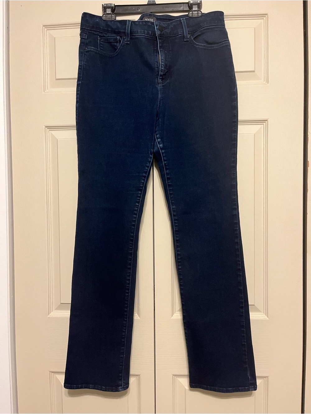 NYDJ Marilyn Straight Leg Jeans Dark Wash Lift Tuck 31 inch inseam